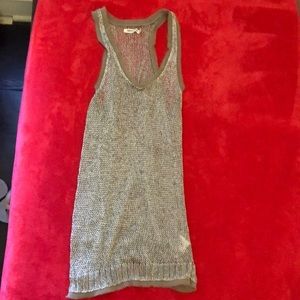 Silver knit top long